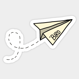 Bird Paper Plane (Travel Sticker) Sticker